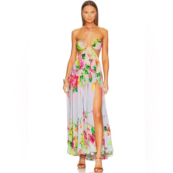 Lora Long Dress 🪷🌺🪷 Hibiscus by ROCOCO SAND - XXS ❌ SOLD ❌ - Picture 3 of 6